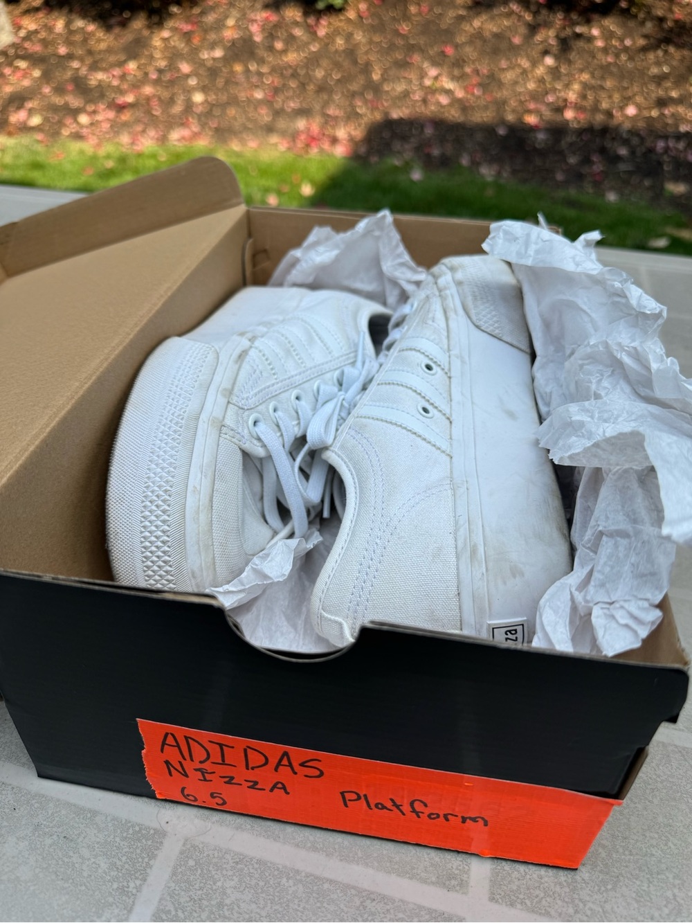Adidas Nizza Platform – Triple White – Size 6.5